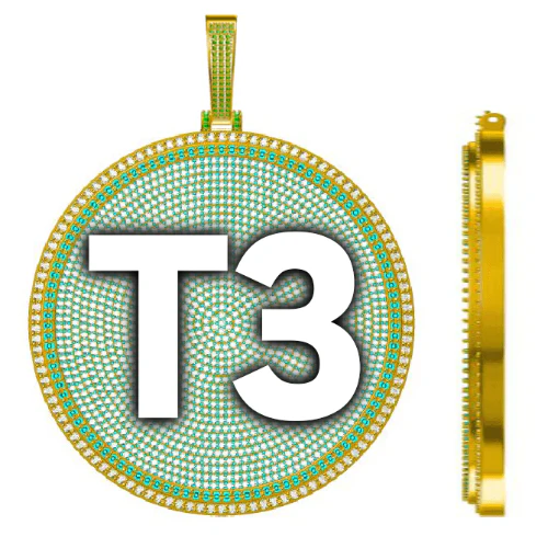 CUSTOM LETTER NECKLACE 3D BIG DISC