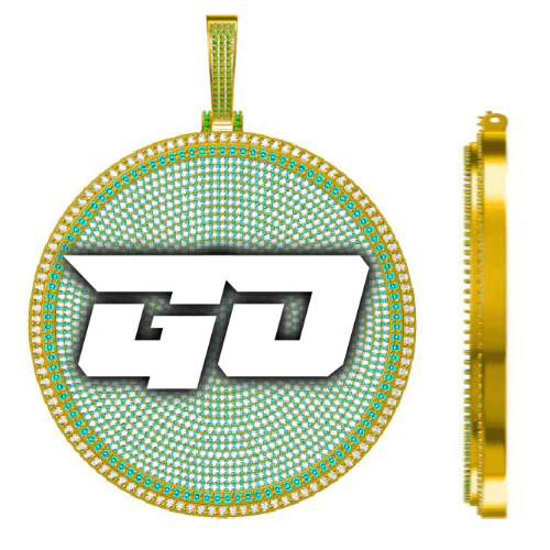 CUSTOM LETTER NECKLACE 3D BIG DISC