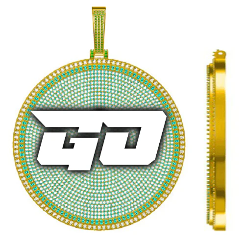 CUSTOM LETTER NECKLACE 3D BIG DISC