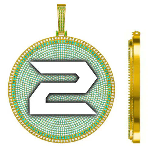 CUSTOM LETTER NECKLACE 3D BIG DISC