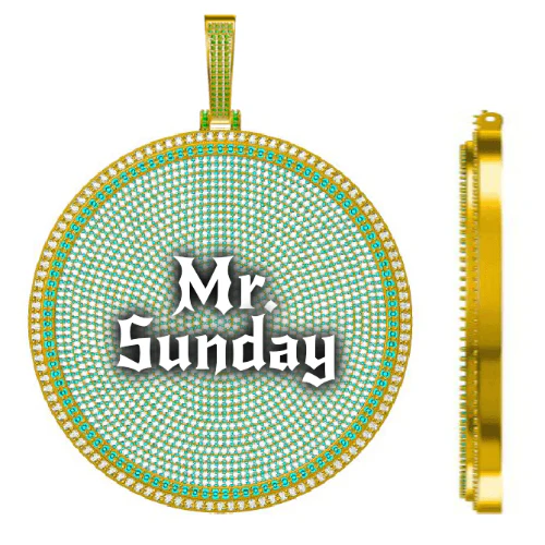 CUSTOM LETTER NECKLACE 3D BIG DISC