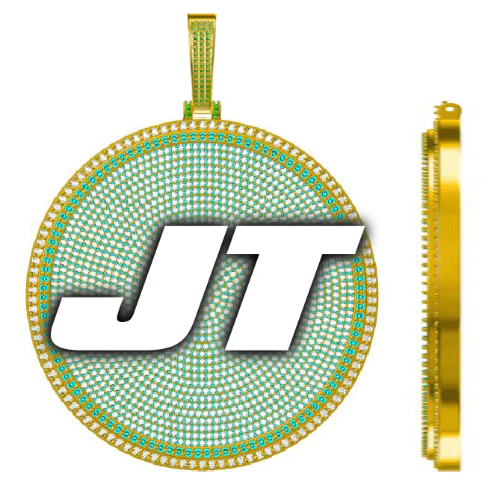 CUSTOM LETTER NECKLACE 3D BIG DISC