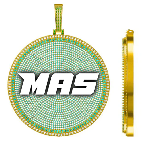 CUSTOM LETTER NECKLACE 3D BIG DISC