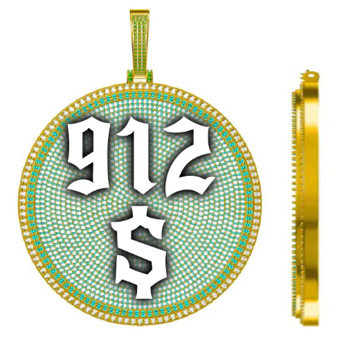 CUSTOM LETTER NECKLACE 3D BIG DISC