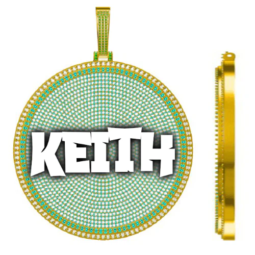 CUSTOM LETTER NECKLACE 3D BIG DISC