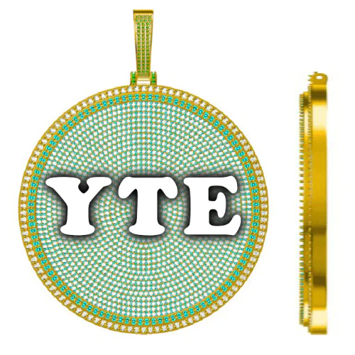 CUSTOM LETTER NECKLACE 3D BIG DISC