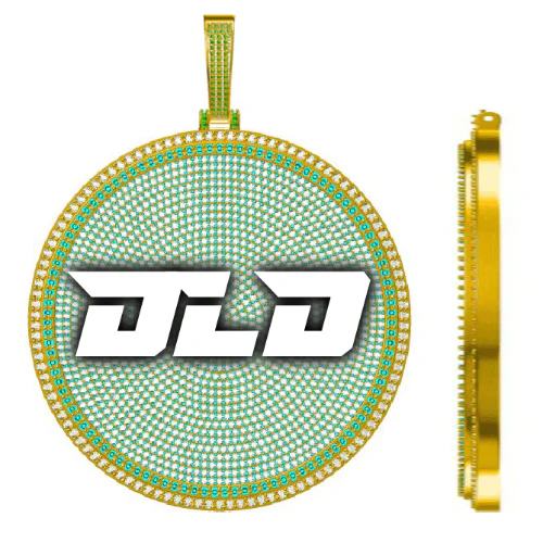 CUSTOM LETTER NECKLACE 3D BIG DISC