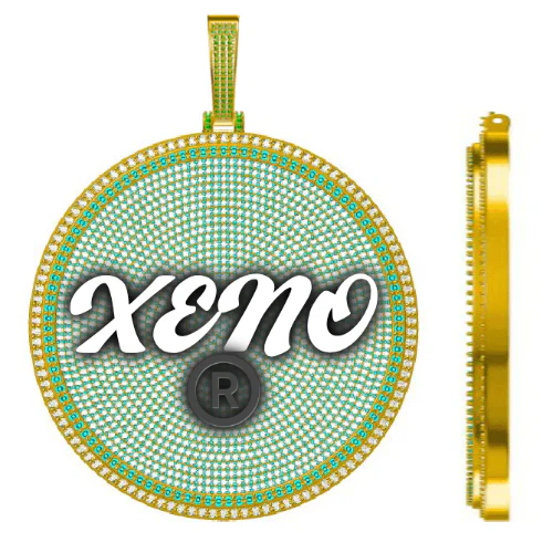 CUSTOM LETTER NECKLACE 3D BIG DISC