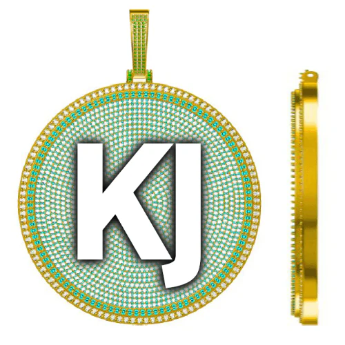 CUSTOM LETTER NECKLACE 3D BIG DISC