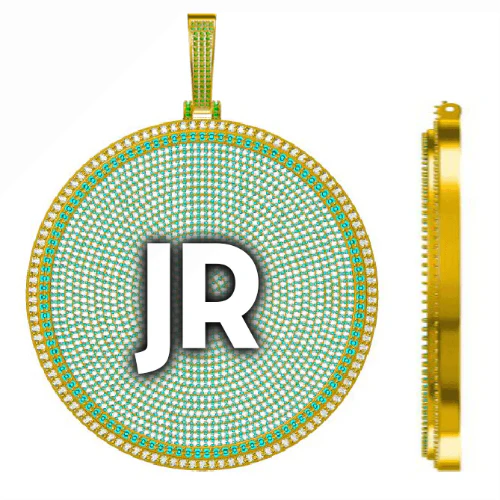 CUSTOM LETTER NECKLACE 3D BIG DISC