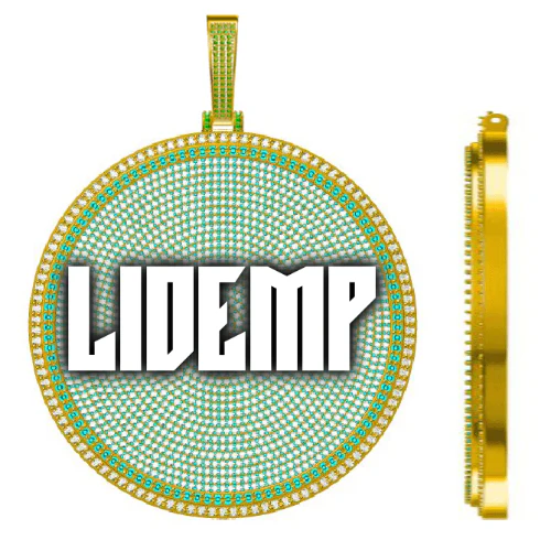 CUSTOM LETTER NECKLACE 3D BIG DISC