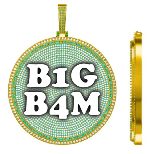 CUSTOM LETTER NECKLACE 3D BIG DISC