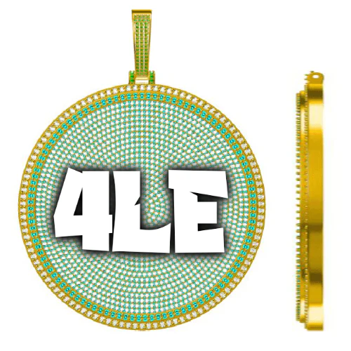 CUSTOM LETTER NECKLACE 3D BIG DISC