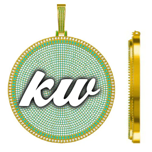 CUSTOM LETTER NECKLACE 3D BIG DISC