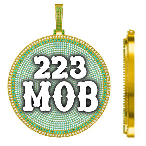 CUSTOM LETTER NECKLACE 3D BIG DISC