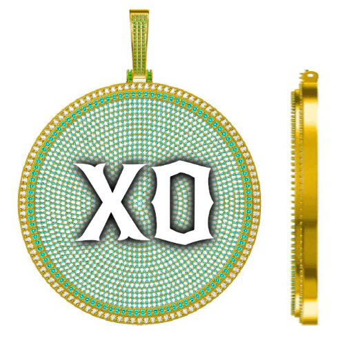 CUSTOM LETTER NECKLACE 3D BIG DISC