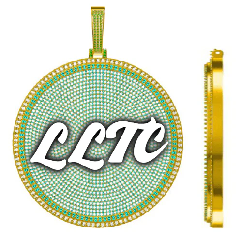 CUSTOM LETTER NECKLACE 3D BIG DISC