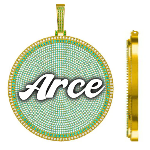 CUSTOM LETTER NECKLACE 3D BIG DISC