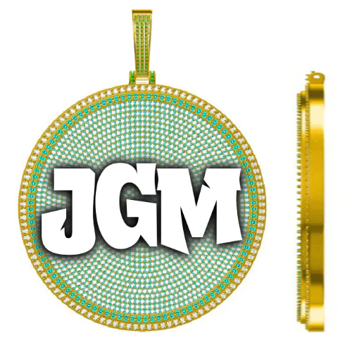 CUSTOM LETTER NECKLACE 3D BIG DISC