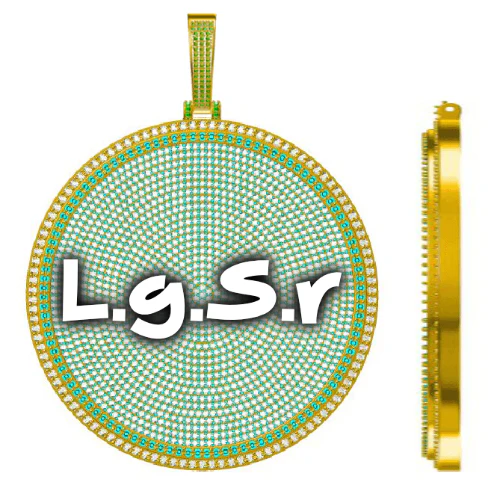 CUSTOM LETTER NECKLACE 3D BIG DISC
