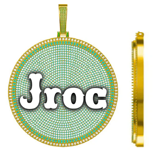 CUSTOM LETTER NECKLACE 3D BIG DISC