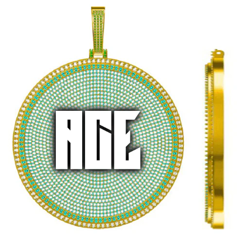 CUSTOM LETTER NECKLACE 3D BIG DISC