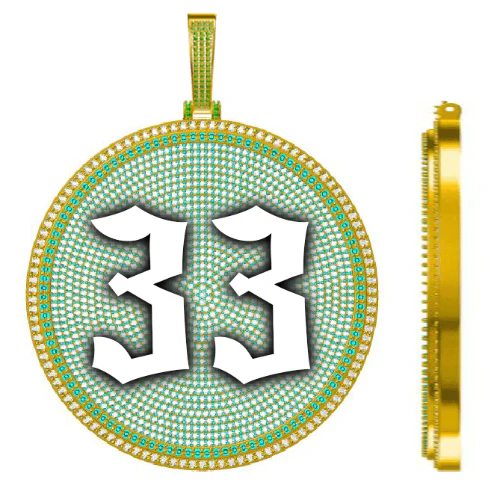 CUSTOM LETTER NECKLACE 3D BIG DISC