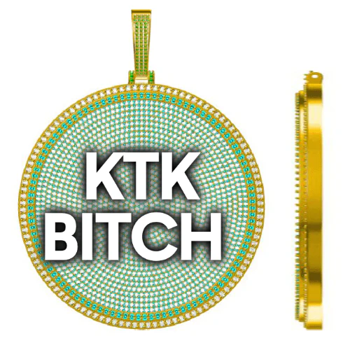 CUSTOM LETTER NECKLACE 3D BIG DISC