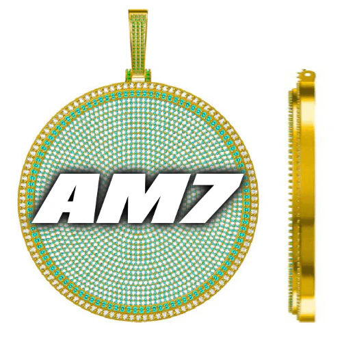 CUSTOM LETTER NECKLACE 3D BIG DISC