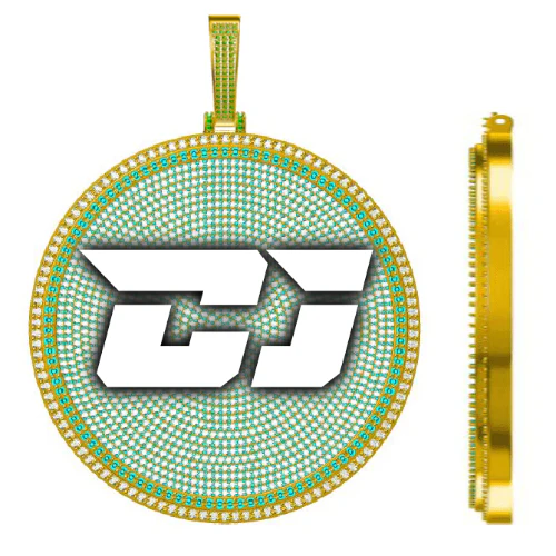 CUSTOM LETTER NECKLACE 3D BIG DISC