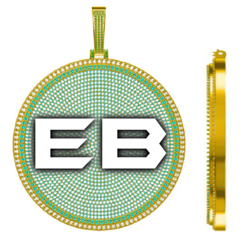CUSTOM LETTER NECKLACE 3D BIG DISC