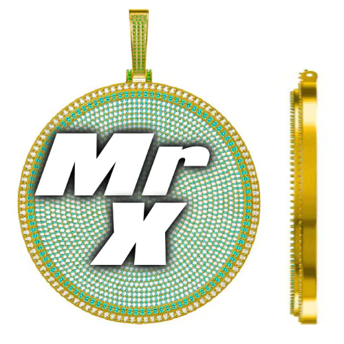 CUSTOM LETTER NECKLACE 3D BIG DISC
