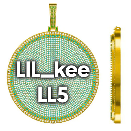CUSTOM LETTER NECKLACE 3D BIG DISC