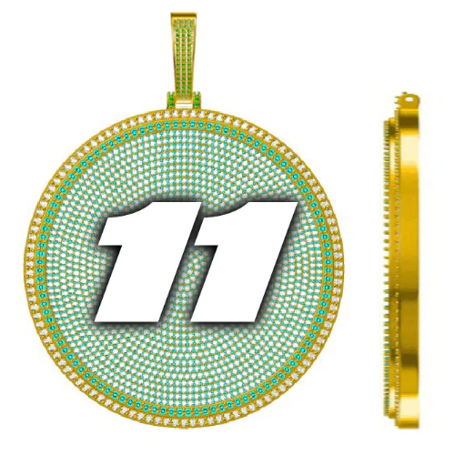 CUSTOM LETTER NECKLACE 3D BIG DISC